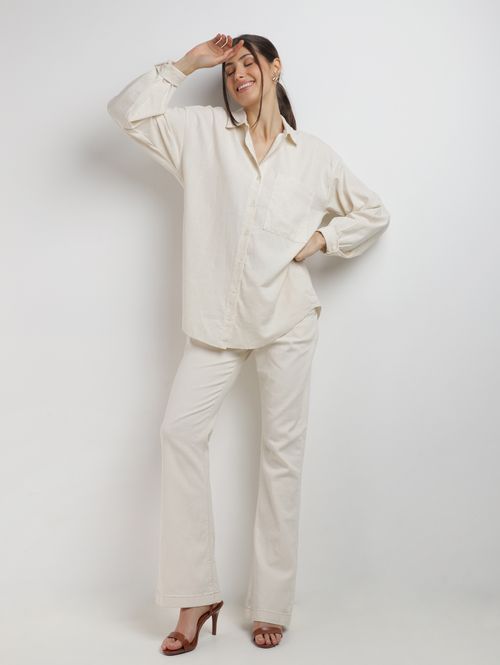 Calça Sarja Boot Cut Mokkai Feminina NATURAL