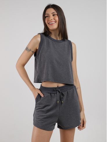 Pijama Curto Moletinho Feminino CHUMBO