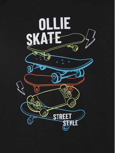 Camiseta Regata Estampada Infantil Para Menino- PRETO