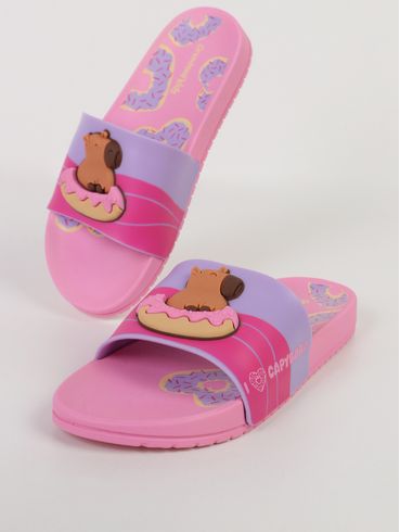 Slide Capivara Mania Grendene Juvenil Para Menina- ROSA/LILAS