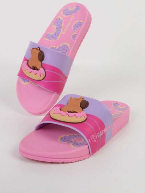 Slide Capivara Mania Grendene Juvenil Para Menina- ROSA/LILAS