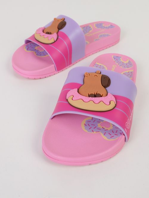 Slide Capivara Mania Grendene Juvenil Para Menina- ROSA/LILAS