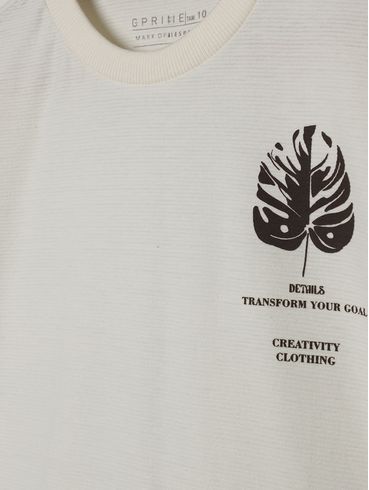 Camiseta Oversized Juvenil Para Menino - OFF WHITE