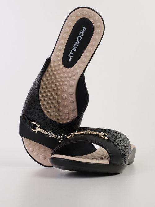 Tamanco Camila Piccadilly Feminino PRETO/BEGE