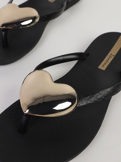 Chinelo Heart Ipanema Feminino PRETO/DOURADO