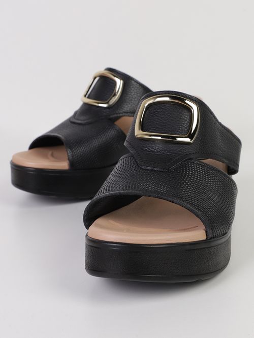 Tamanco Florença Couro Pegada Feminino PRETO