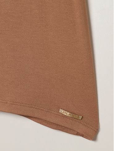 Blusa Malha Manga Curta Plus Size Feminina MARROM