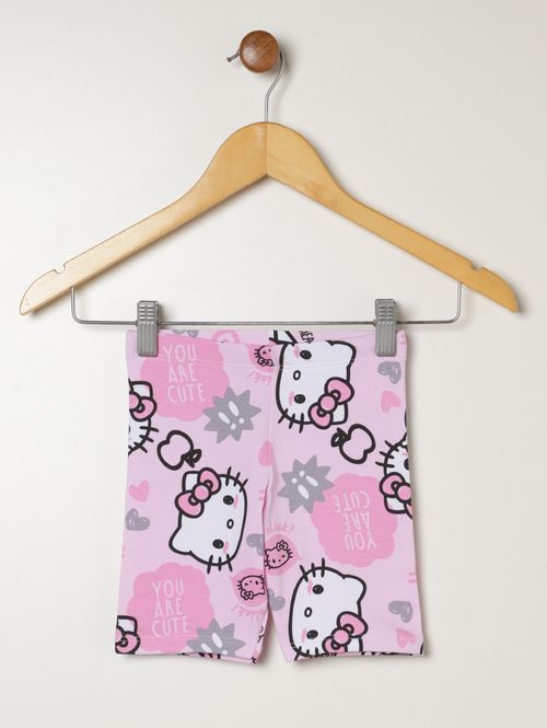Bermuda Cotton Hello Kitty Infantil Para Menina- ROSA CLARO