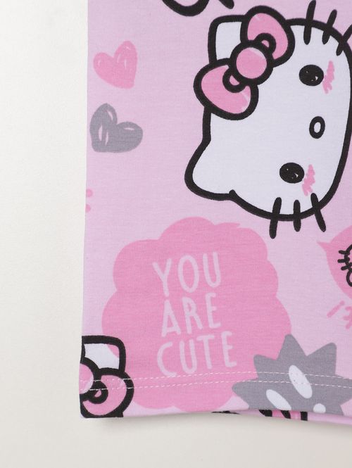 Bermuda Cotton Hello Kitty Infantil Para Menina- ROSA CLARO