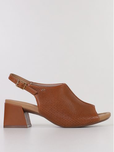 Sandália Fiorella Couro Pegada Feminina CARAMELO