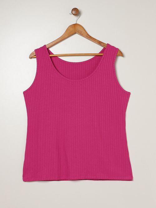 Blusa Regata Básica Autentique Plus Size Feminina Rosa