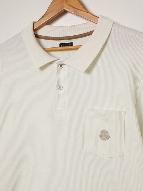 Polo Manga Curta Plus Size Masculina OFF WHITE