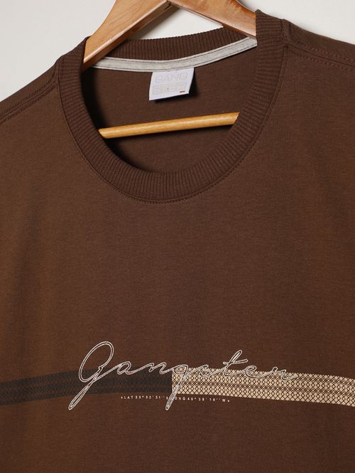 Camiseta Manga Curta Plus Size Masculina MARROM