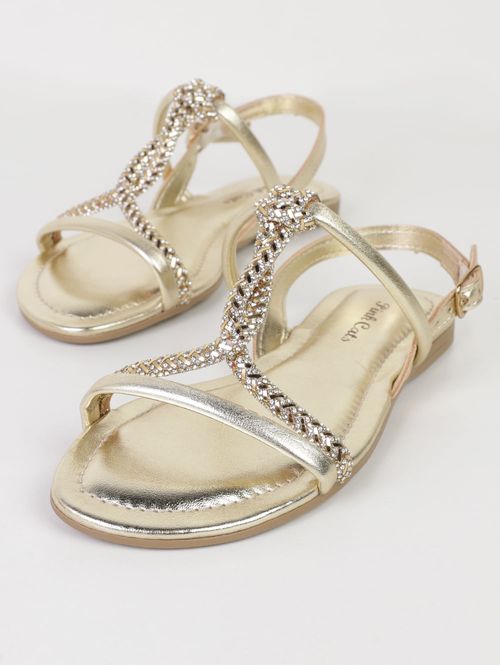 Sandália Champagne  Juvenil Para Menina - DOURADO