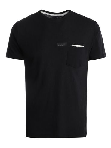 Camiseta Canelada Manga Curta Masculina PRETO