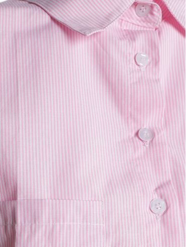 Camisa Cropped Listrada Feminina ROSA