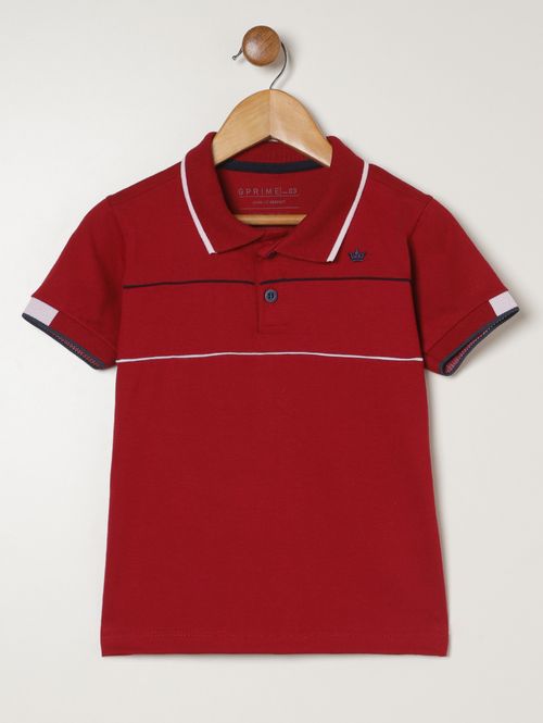 Polo Malha Manga Curta Infantil Para Menio - VERMELHO
