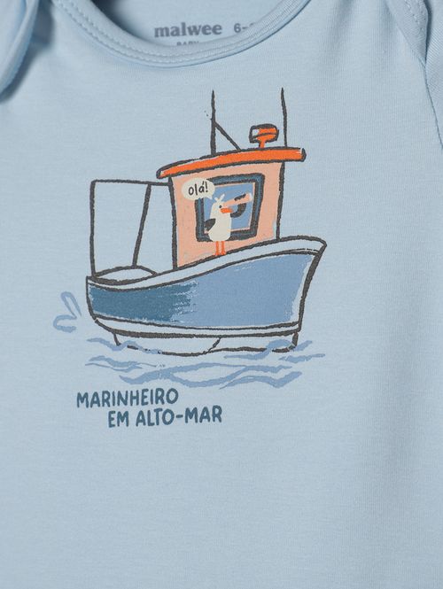 Conjunto Curto Infantil Para Bebê - AZUL