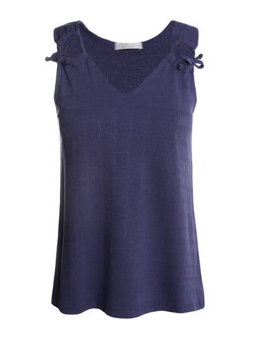 Blusa Malha Texturizada Regata Autentique Feminina AZUL