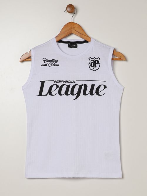Camiseta Regata Estampada Juvenil Para Menino- BRANCO