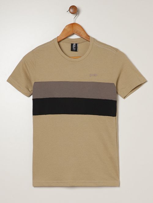 Camiseta Manga Curta Juvenil Para Menino - BEGE