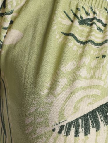 Blusa Ciganinha Malha Floral Feminina VERDE