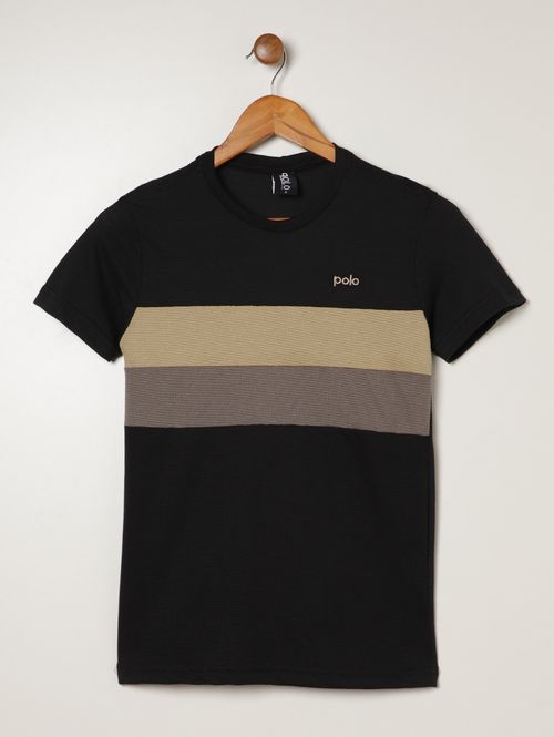 Camiseta Manga Curta Juvenil Para Menino - PRETO