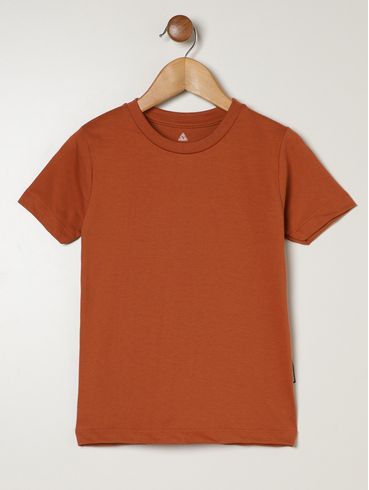 Camiseta Manga Curta Infantil Para Menino - MARROM