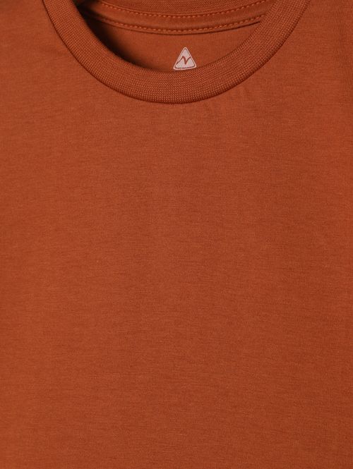 Camiseta Manga Curta Infantil Para Menino - MARROM