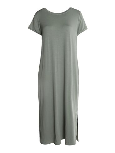 Vestido Com Bolsos e Fenda Feminino VERDE