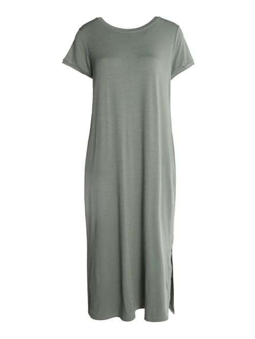 Vestido Com Bolsos e Fenda Feminino VERDE