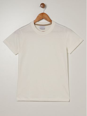 Camiseta Manga Curta Gangster Juvenil Para Menino- OFF WHITE