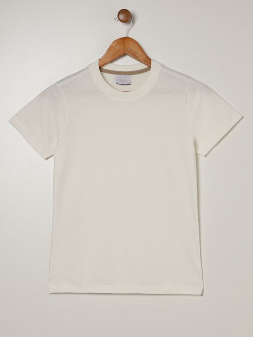 Camiseta Manga Curta Gangster Juvenil Para Menino- OFF WHITE