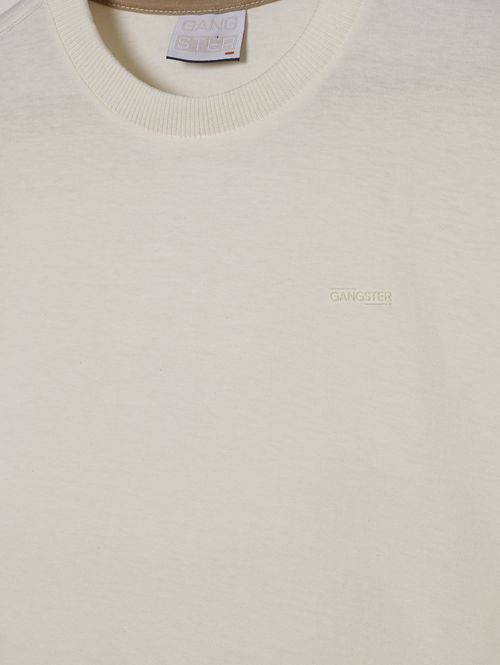 Camiseta Manga Curta Gangster Juvenil Para Menino- OFF WHITE