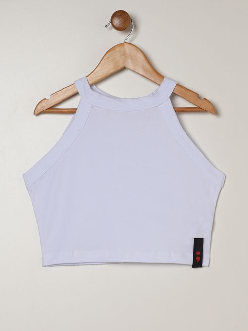 Blusa Regata Cotton Juvenil Para Menina - BRANCO