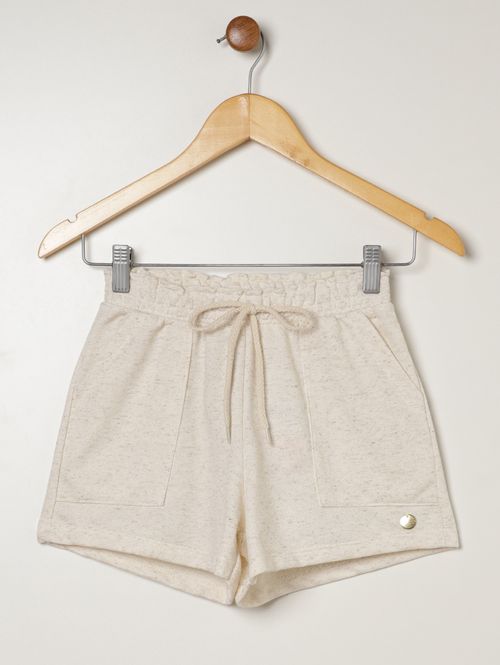 Short Moletinho Juvenil Para Menina - NATURAL
