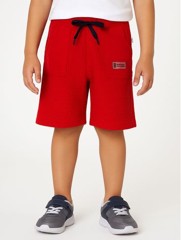 Bermuda Malha Infantil Para Menino - VERMELHO