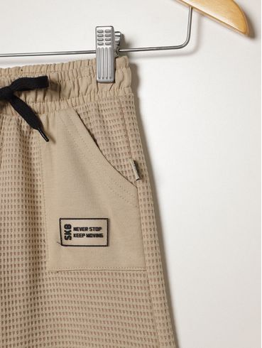 Bermuda Malha Infantil Para Menino - BEGE