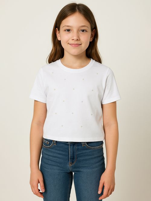 Blusa Malha  Cativa Juvenil Para Menina - BRANCO