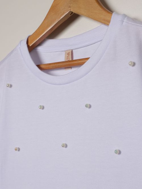 Blusa Malha  Cativa Juvenil Para Menina - BRANCO