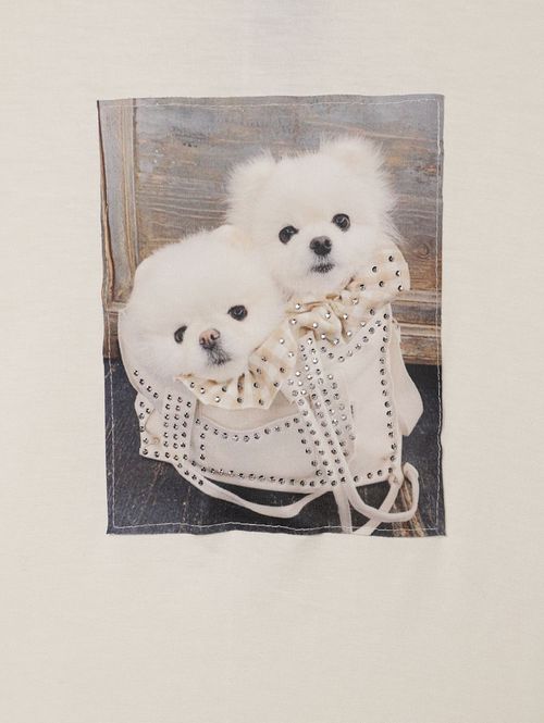 Blusa Manga Curta Juvenil Para Menina - OFF WHITE