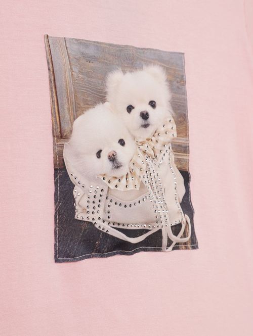 Blusa Manga Curta Juvenil Para Menina - ROSA CLARO