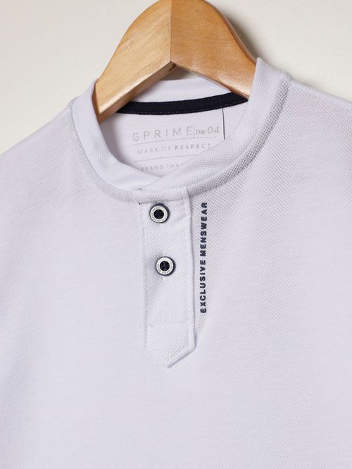 Camiseta Manga Curta Infantil Para Menino - BRANCO