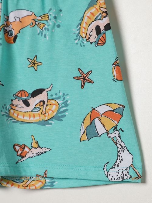 Pijama Curto Estampado Infantil Para Menino - MESCLA/VERDE