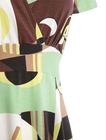 Vestido Estampado Feminino VERDE CLARO/MARROM