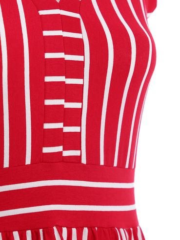 Vestido Listrado Feminino VERMELHO/BRANCO