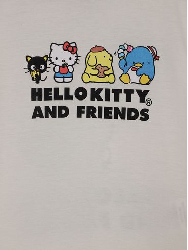 Blusa Manga Curta Hello Kitty Infantil Para Menina OFF WHITE