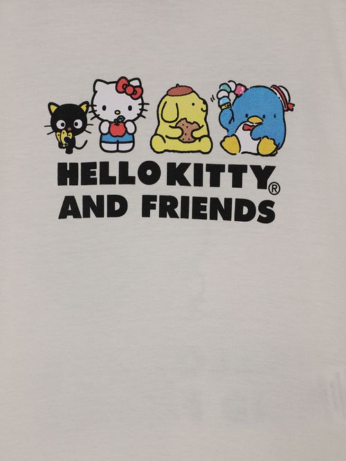 Blusa Manga Curta Hello Kitty Infantil Para Menina OFF WHITE