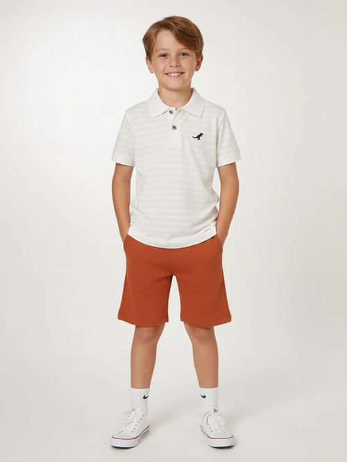 Conjunto Curto Infantil Para Menino - OFF WHITE