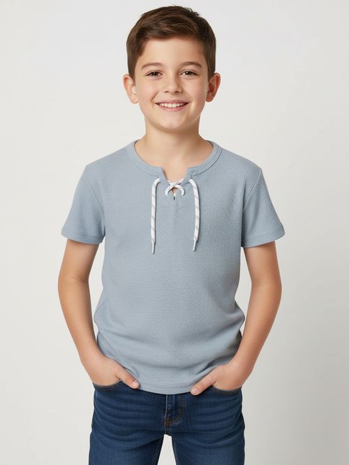 Camiseta Manga Curta Infantil Para Menino - AZUL